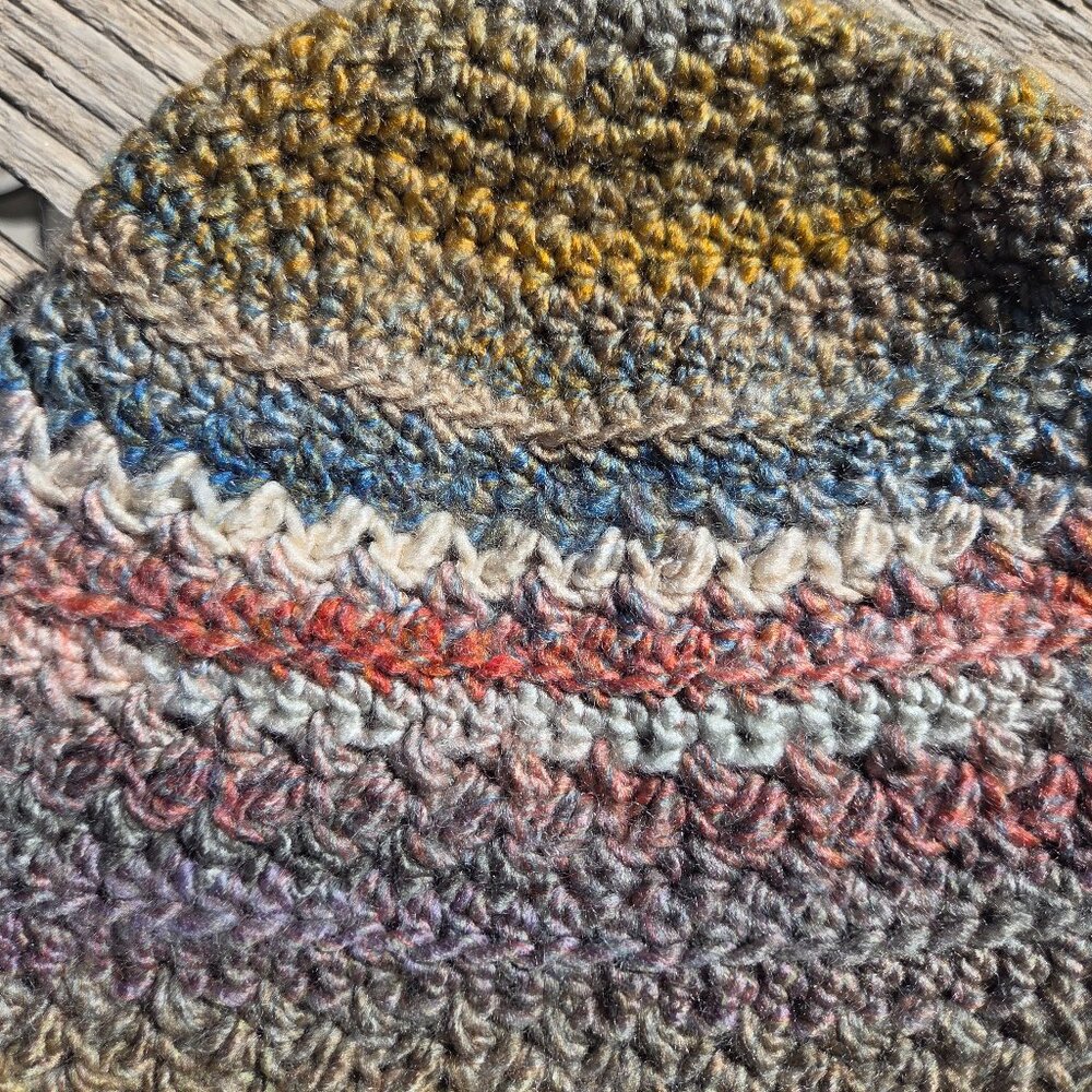 Artisan Handmade Crochet "Spice Market" Cozy Boho Beanie Hat - Picture 5 of 6